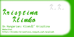 krisztina klimko business card